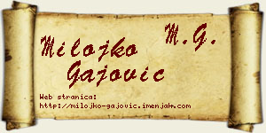 Milojko Gajović vizit kartica